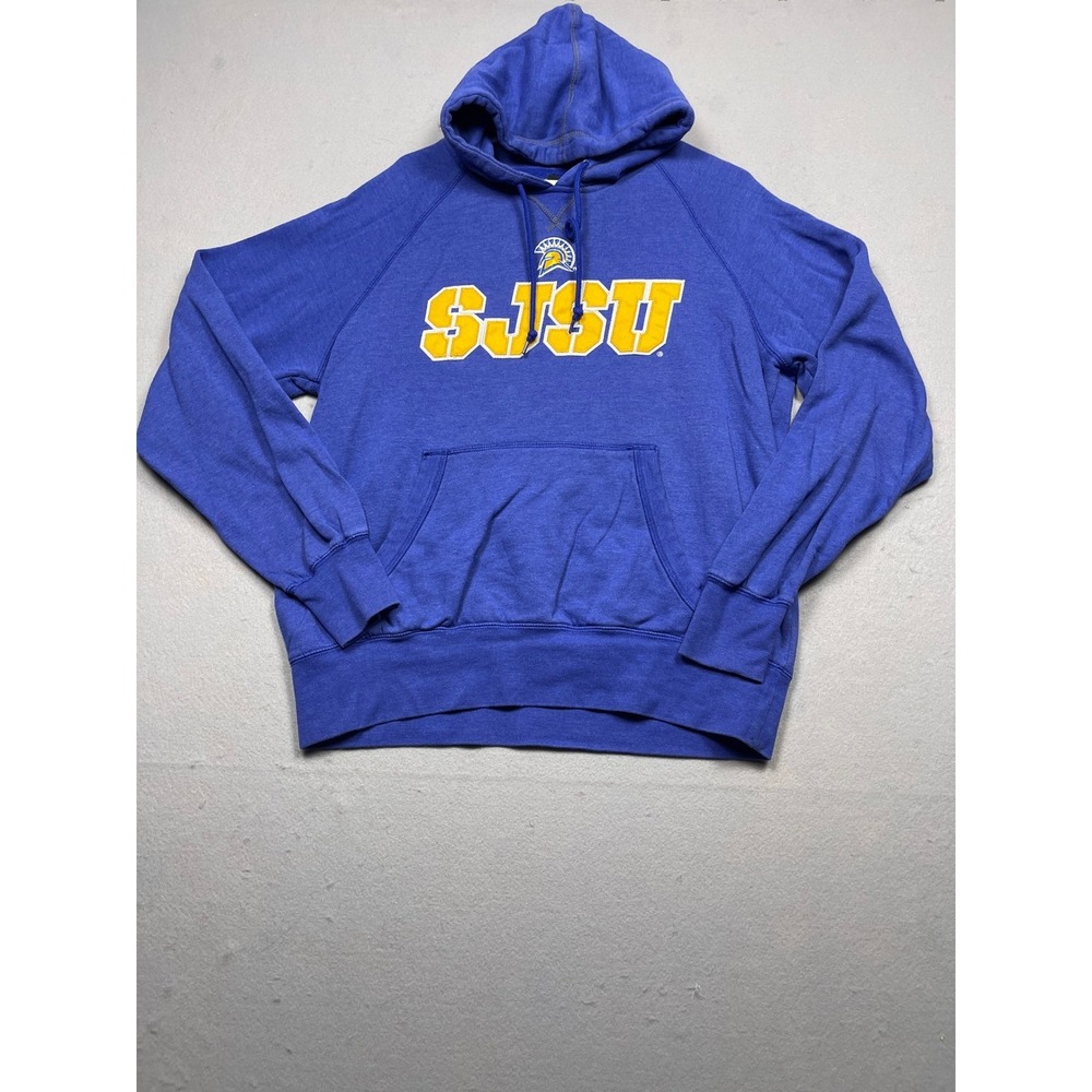 Champion Elite SJSU Hoodie Cotton Blend Blue Large Mens